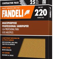 Fandeli 36027 hojas de papel de lija multiuso grano 220, 9 x 11 pulgadas, 25 hojas